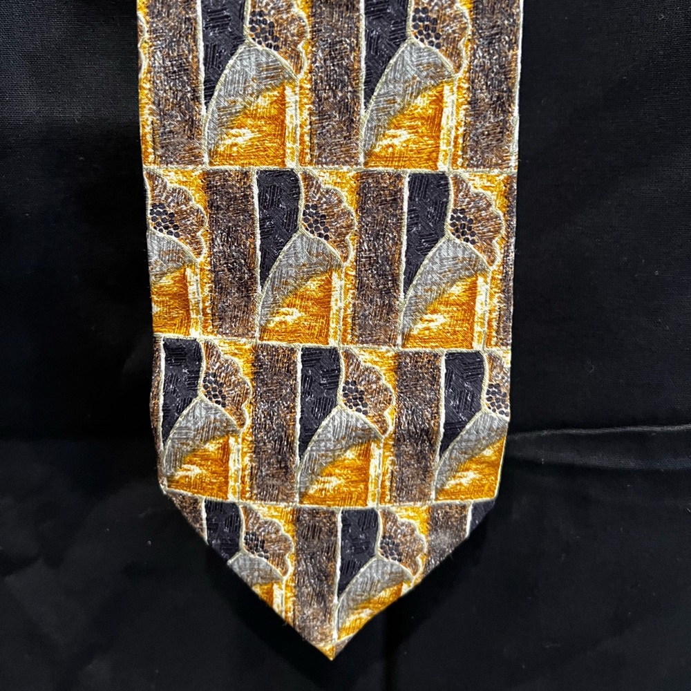 Ermenegildo Zegna Gray & Yellow Silk Tie - NWOT
